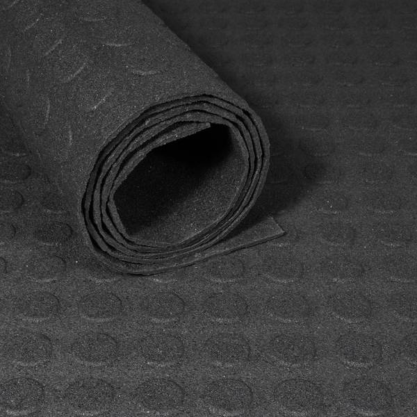 Gerecyclede rubbermat op rol - Noppen 3 mm - Breedte 120 cm