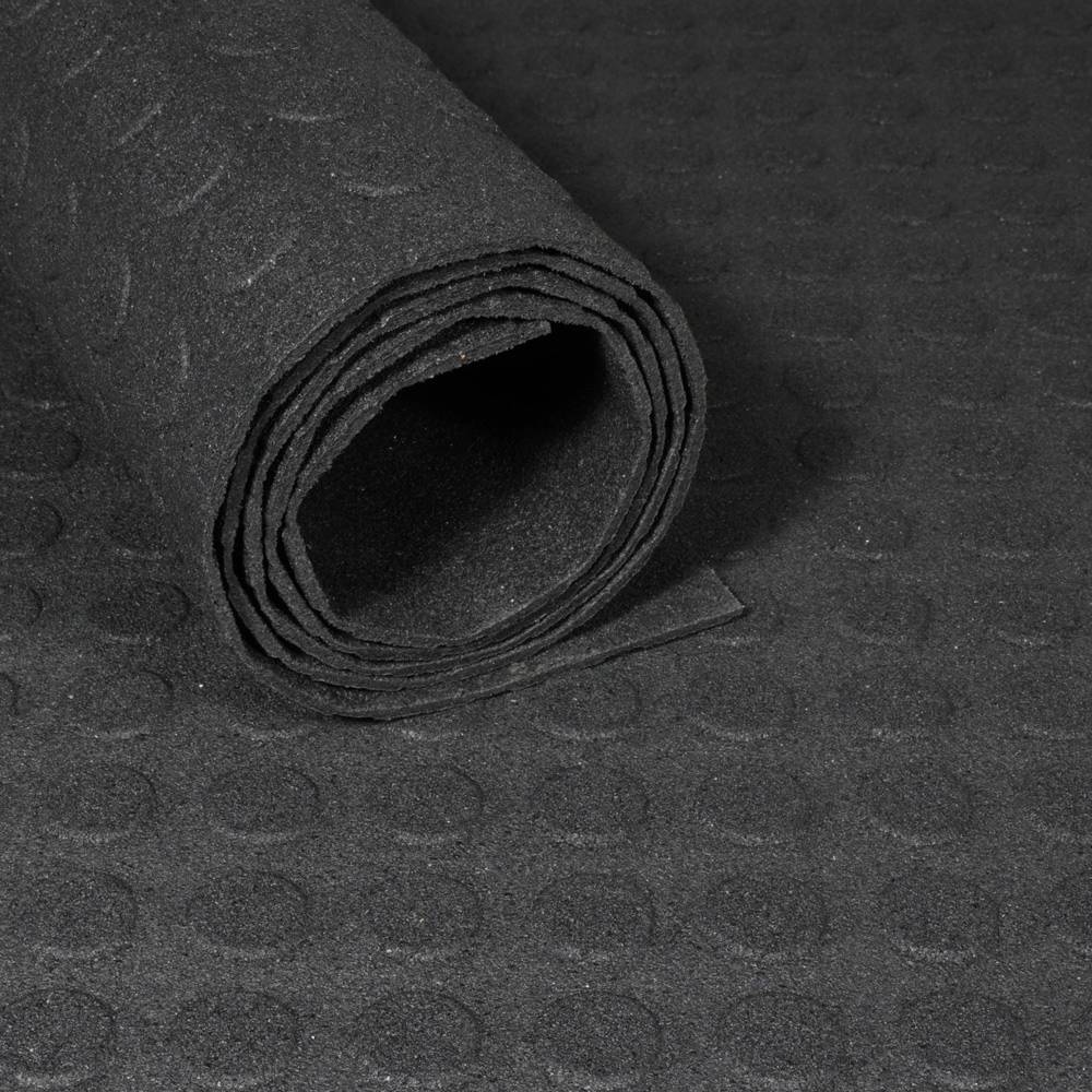 Gerecyclede rubbermat op rol - Noppen 3 mm - Breedte 120 cm-0