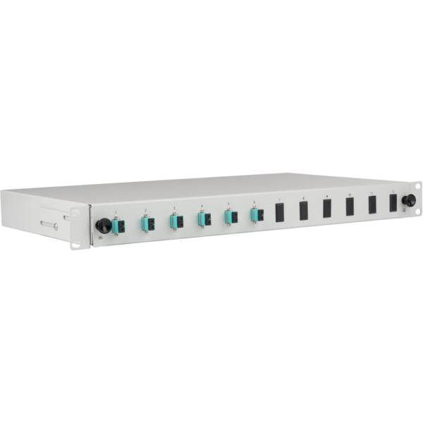 EFB-splitsdoos LC 50/125Á OM3 uitschuifbaar, 12 pigtails / 6 koppelingen