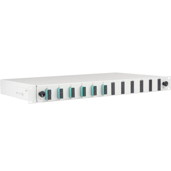 EFB-splitsdoos SC 50/125Á OM3 uitschuifbaar, 12 pigtails offset
