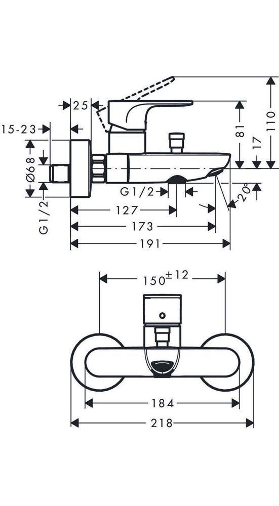 Hansgrohe Rebris Séngreeps- badmengkraan opbouw chroom-1