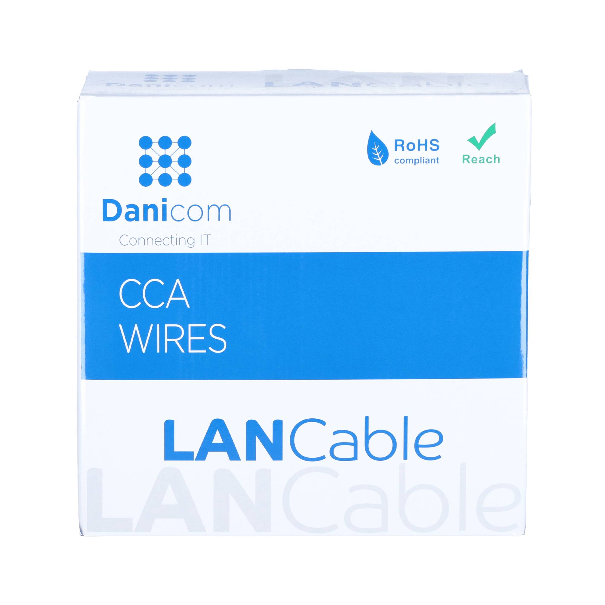 Danicom - CAT5e U/UTP 100m kabel op rol soepel zwart CCA-3