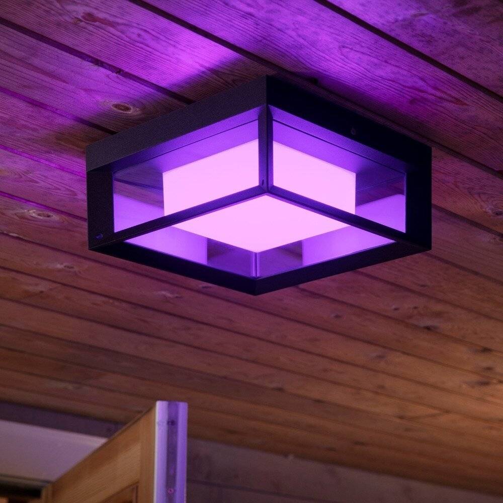 Philips Hue Econic vierkante LED wandlamp zwart-4