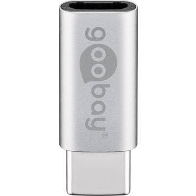 Goobay USB-C™ naar USB 2.0 Micro-B adapter, zilver - USB-C™ plug > USB 2.0 micro-aansluiting (type B)