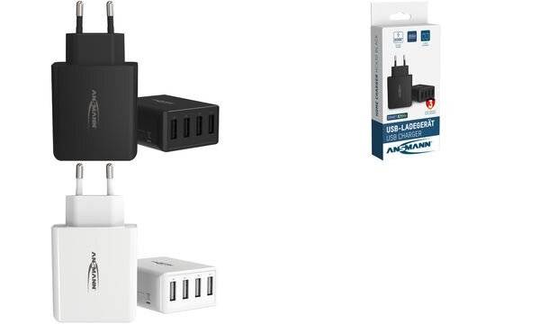 Ansmann HomeCharger HC430 USB-oplader 30 W 4x USB-A Zwart Binnen-11