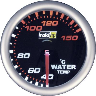 raid hp 660244 Inbouwmeter (auto) Watertemperatuurweergave Meetbereik 40 - 150 °C NightFlight Wit, Rood 52 mm