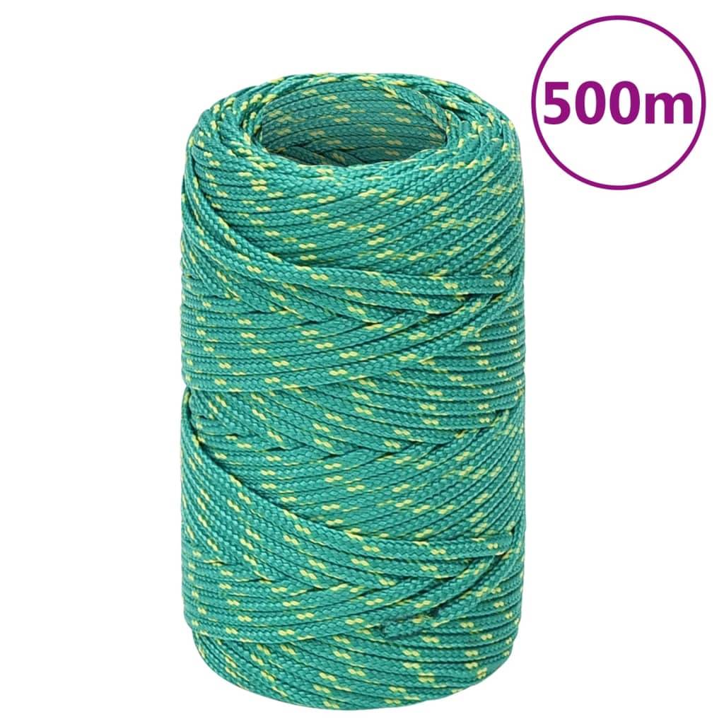 vidaXL - Boottouw - 2 - mm - 500 - m - polypropyleen - groen-0