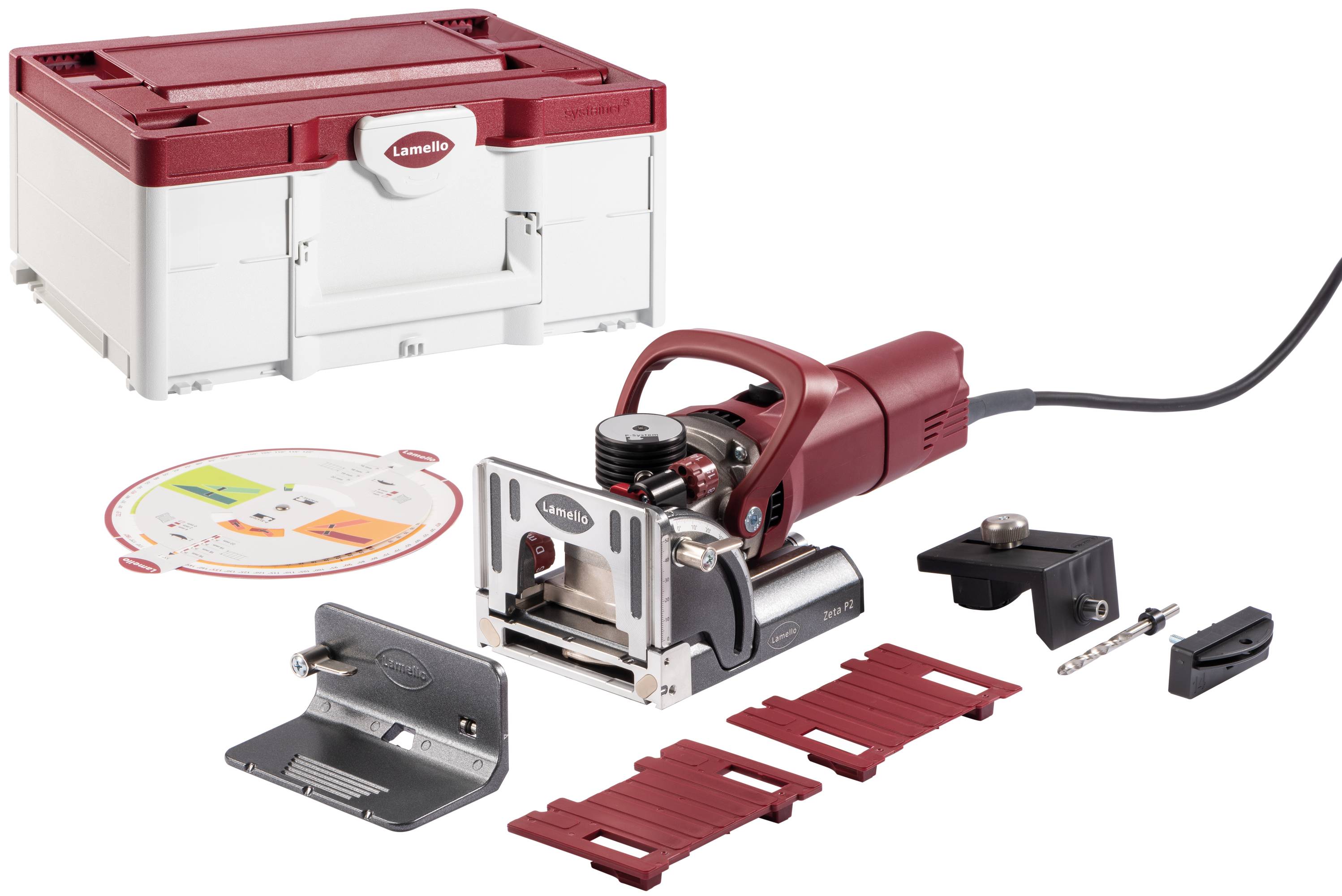 Lamello Zeta P2 freesmachine met diamantfrees, stekker typee F Schuko, in systainer³M-0