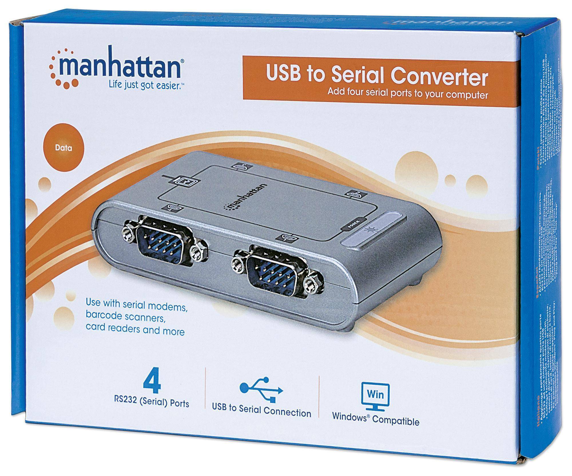Manhattan USB 2.0 Adapter [4x D-sub stekker 9-polig - 1x USB 2.0 bus B] 151047 45.00 cm-4