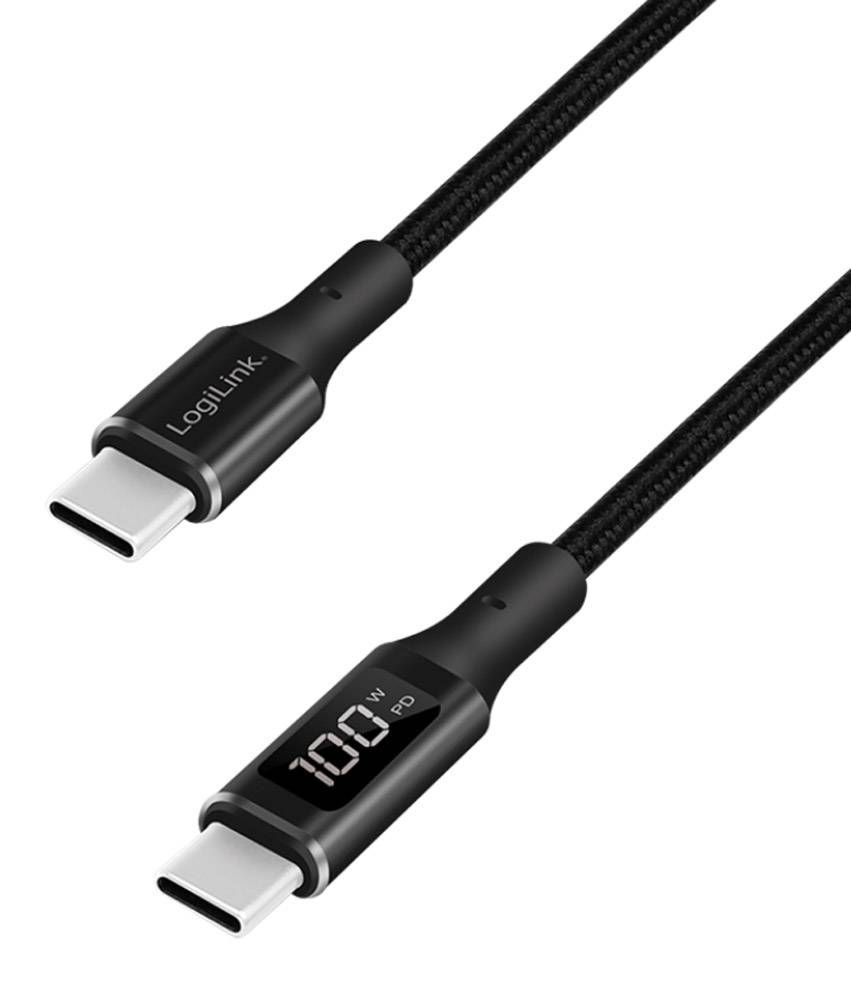 LogiLink IC-CU0181 USB-C-kabel USB 2.0 USB-A stekker 1.00 m Zwart Stekker past op beide manieren-2