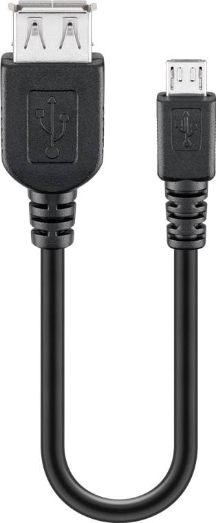 Goobay 95193 USB-kabel USB 2.0 USB-micro-B stekker 0.20 m Zwart-5