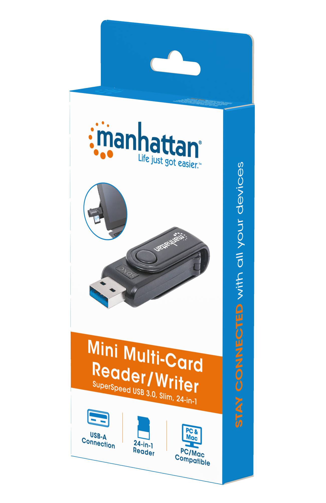 Mini Multi-Card Reader/Writer, SuperSpeed USB 3.0, External Card Reader & Writer, 24-in-1, Mobile-7