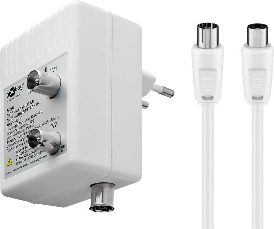 Goobay CAI antenneversterker | 2 uitgangen | 2x 15 dB-5