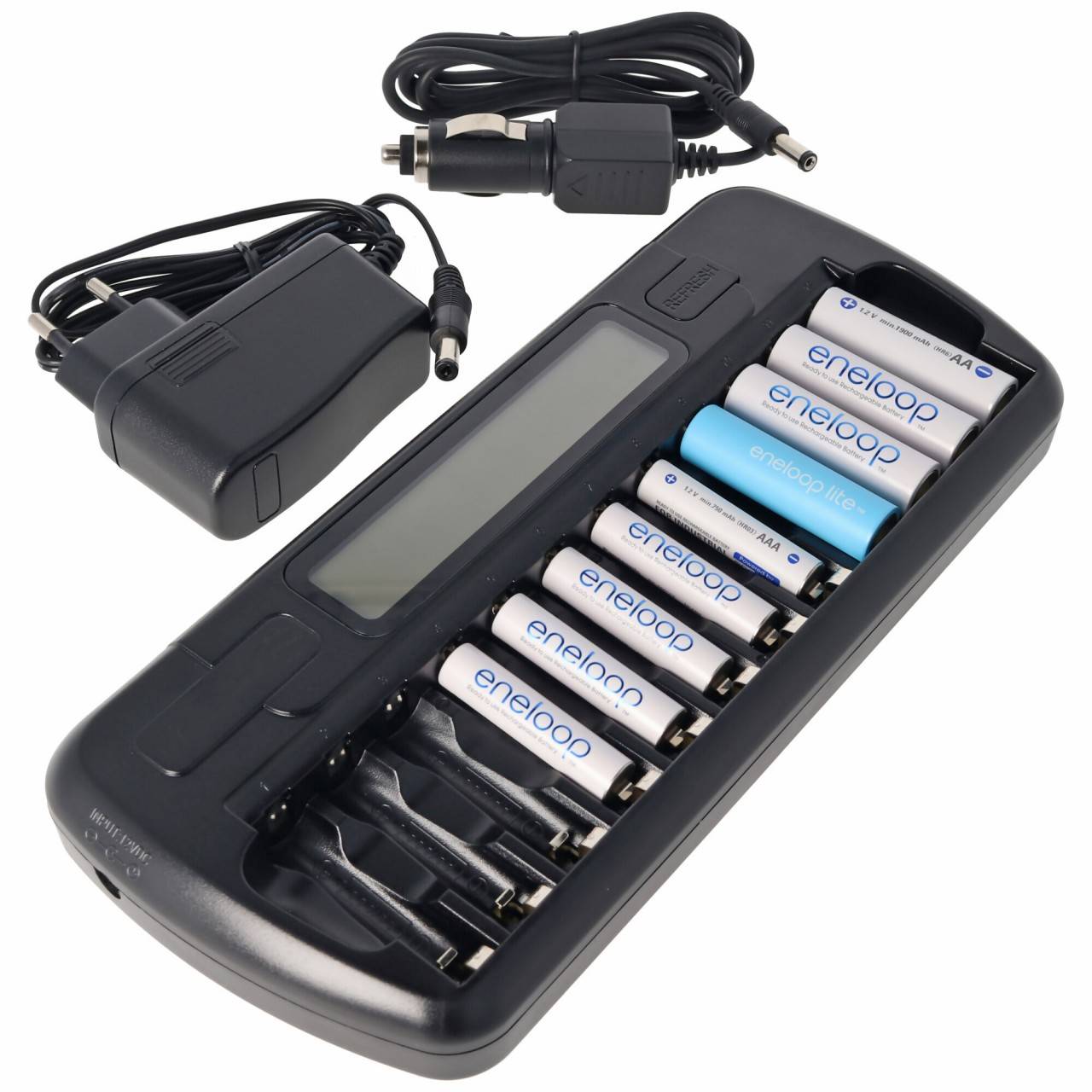 everActive NC-1200 microprocessorgestuurde NIMH-oplader met LCD-display voor 1-12 AA / AAA-batterijen-3