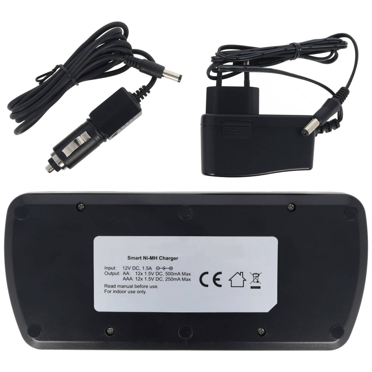 everActive NC-1200 microprocessorgestuurde NIMH-oplader met LCD-display voor 1-12 AA / AAA-batterijen-4