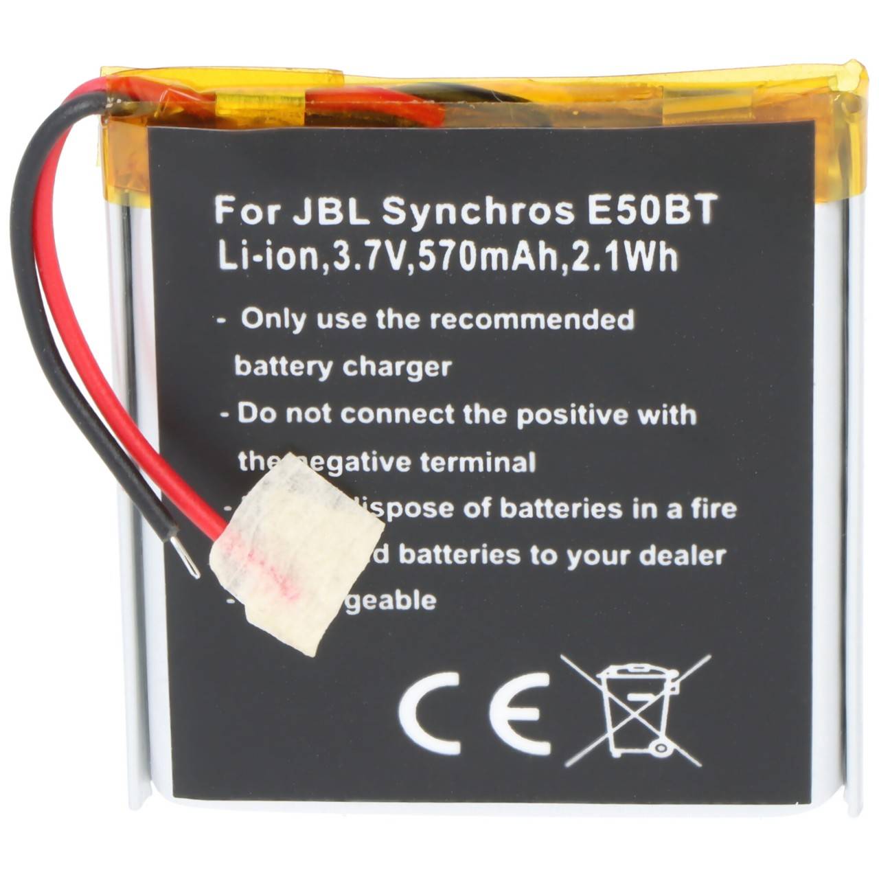 Batterij geschikt voor JBL Synchros E50BT, Li-ion, 3.7V, 570mAh, 2.1Wh, ingebouwd, zonder gereedschap-1