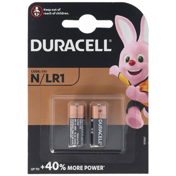 Duracell Alkaline 2 x N 1,5V LR1 MN9100 2 op blister - 1 - blister - zwart