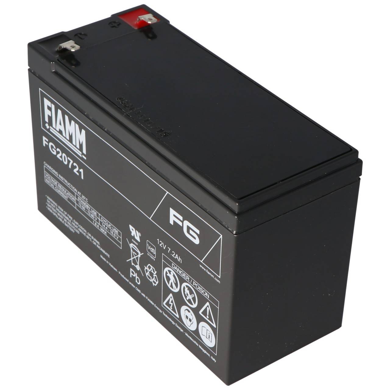 Fiamm FG20721 batterij 12 volt, 7,2 Ah met 4,8 mm stekkercontacten-0