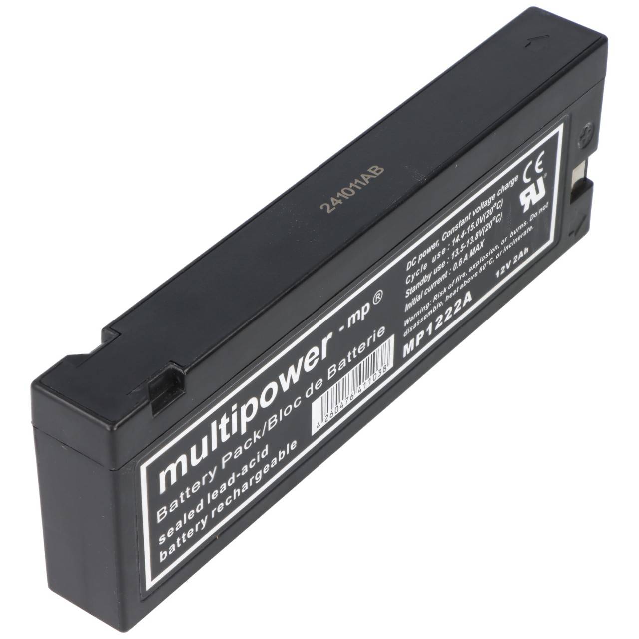 Multipower MP1222A 12V 2.2Ah vervangt LC-SA122R3BG loodaccu AGM loodgelaccu-2