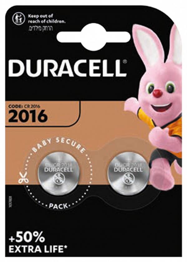 Duracell Knoopcel CR2016 3 V 2 stuk(s) 90 mAh Lithium Elektro 2016