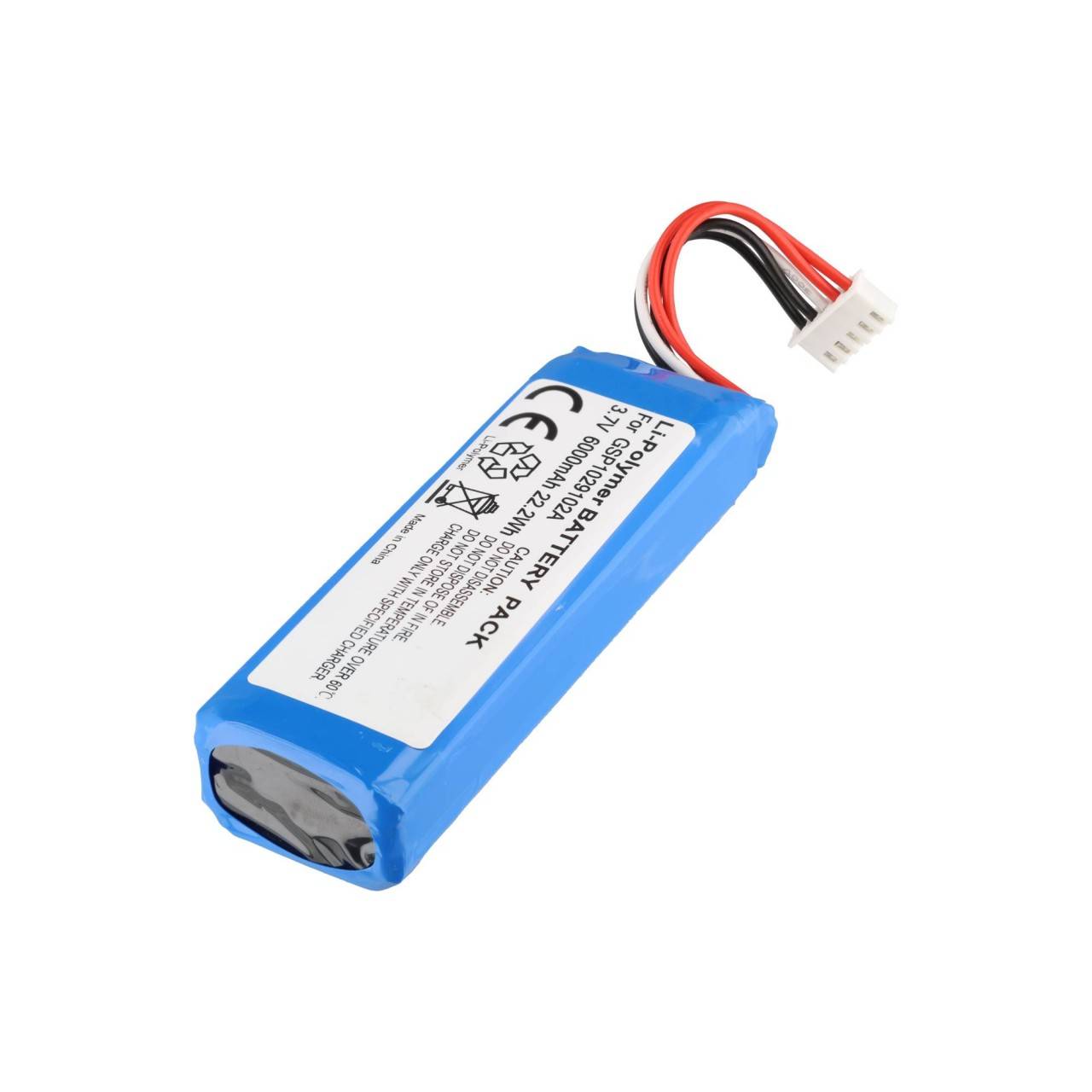 Accu geschikt voor JBL Charge 3, Li-Polymer, 3.7V, 6000mAh, 22.2Wh - let op pin-toewijzing - vergelijk met batterij...-1