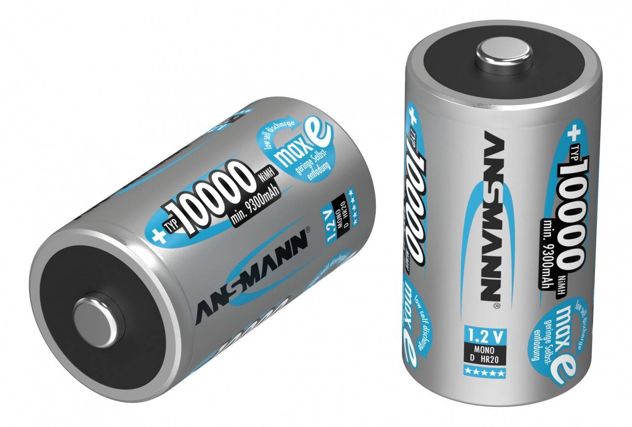 Ansmann NiMH batterij Mono 10000mAh, blisterverpakking van 2-1