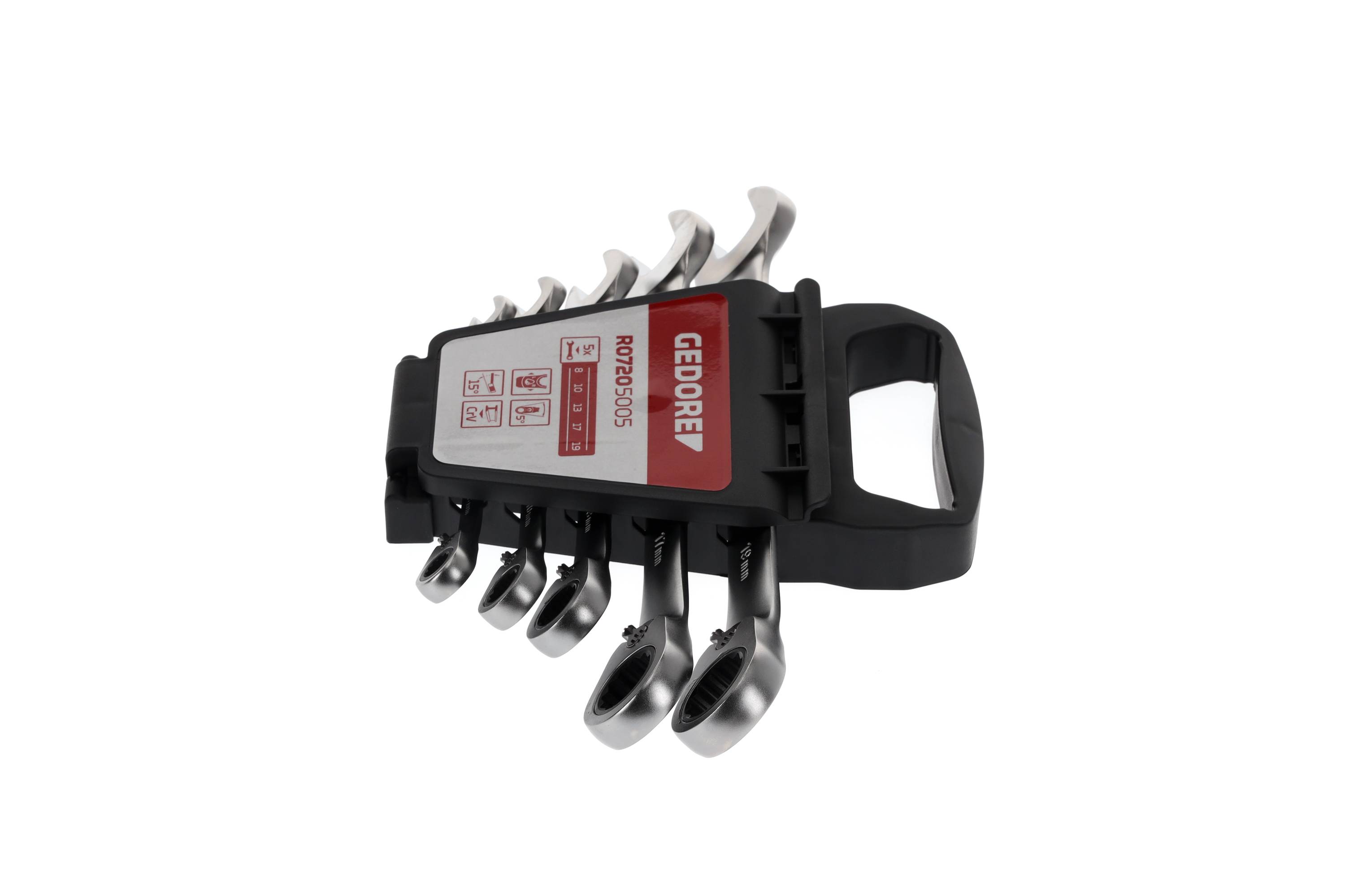 Gedore RED 3300872 R07205005 Set van 5 Open-end/Ring Ratelsleutels 5-piece-1