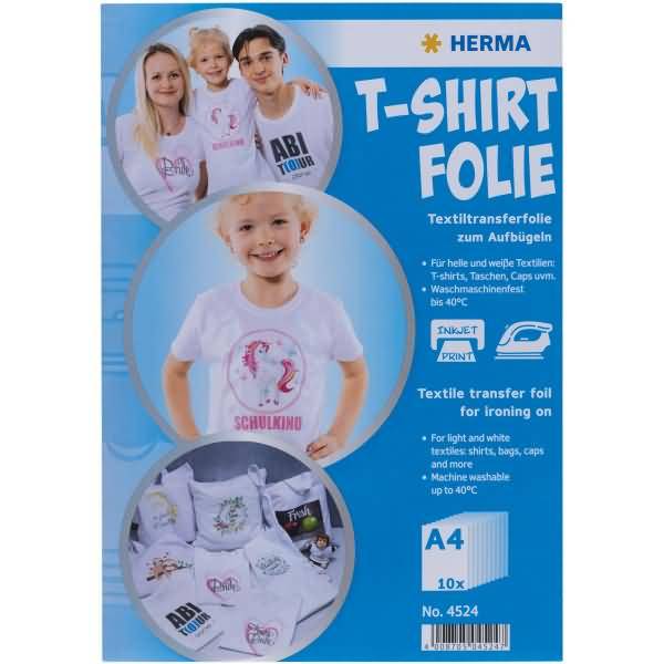 Herma T-Shirt Folie A4 v. licht + wit textiel 10 vel 4524-0