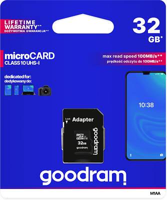 Goodram M1AA-0320R12 geheugenkaart 32 GB MicroSDHC Klasse 10 UHS-I-3