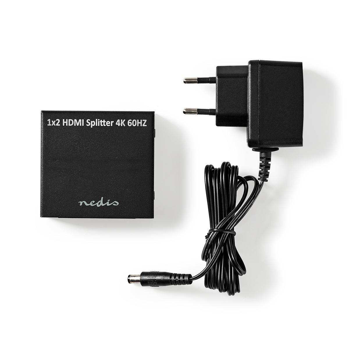 Nedis HDMI splitter 1 naar 2 - HDMI2.0 (4K 60Hz + HDR) / zwart-1