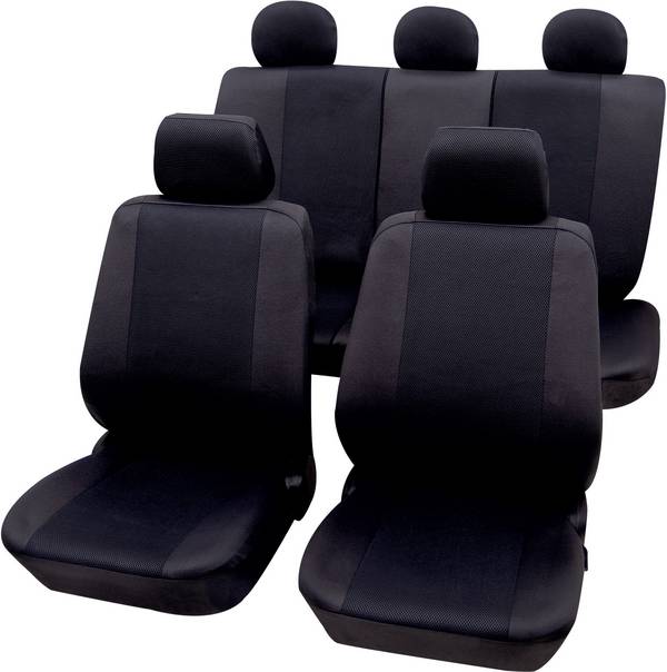 Petex 26174804 Sydney Autostoelhoes 11-delig Polyester Zwart Bestuurder, Passagier, Achterbank
