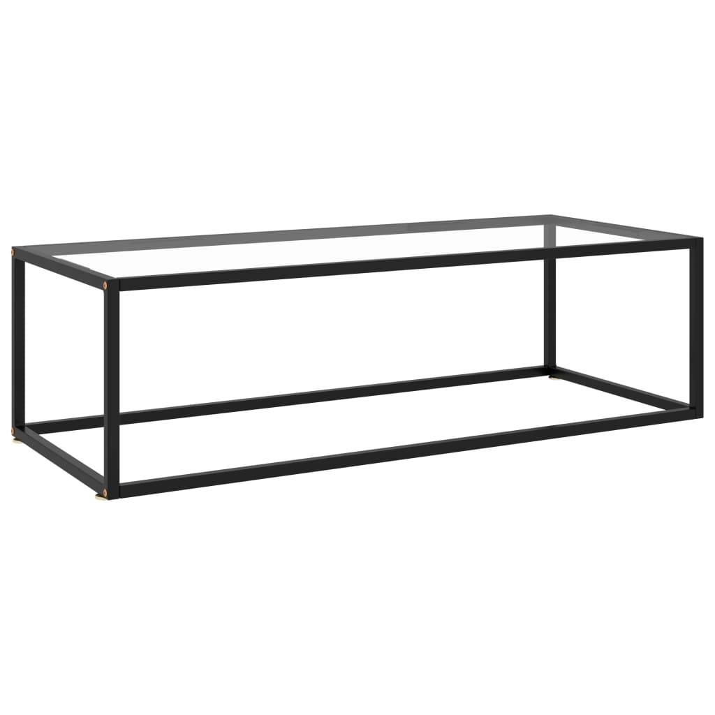 vidaXL - Salontafel - met - gehard - glas - 120x50x35 - cm - zwart
