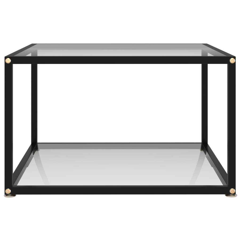 vidaXL - Salontafel - 60x60x35 - cm - gehard - glas - transparant-1