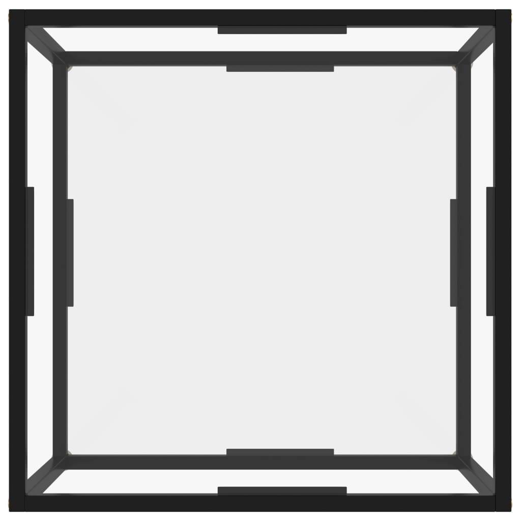 vidaXL - Salontafel - 60x60x35 - cm - gehard - glas - transparant-2