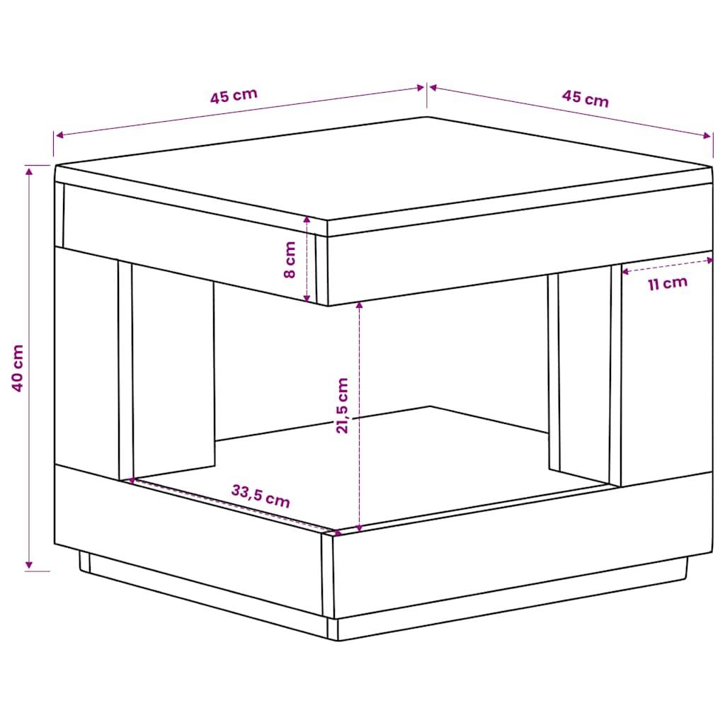 vidaXL - Salontafel - 45x45x40 - cm - massief - acaciahout-4