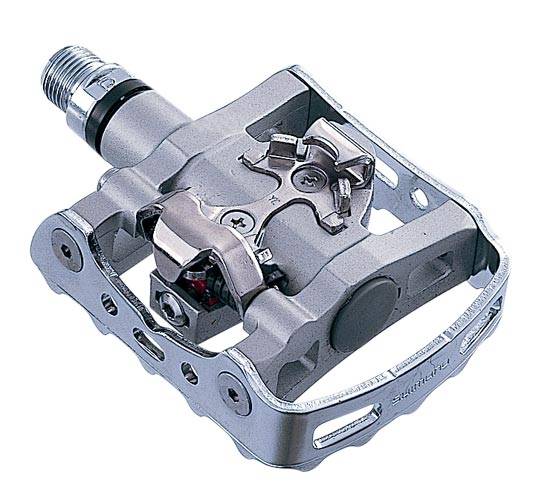 Pedaalset SPD Shimano M324 met plaatje SM-SH56 enkelzijdige binding - zilver-2