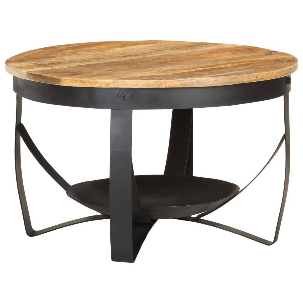 vidaXL - Salontafel - Ø - 68x43 - cm - ruw - mangohout