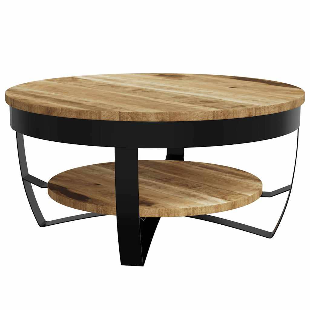 vidaXL - Salontafel - 65x32 - cm - massief - ruw - mangohout