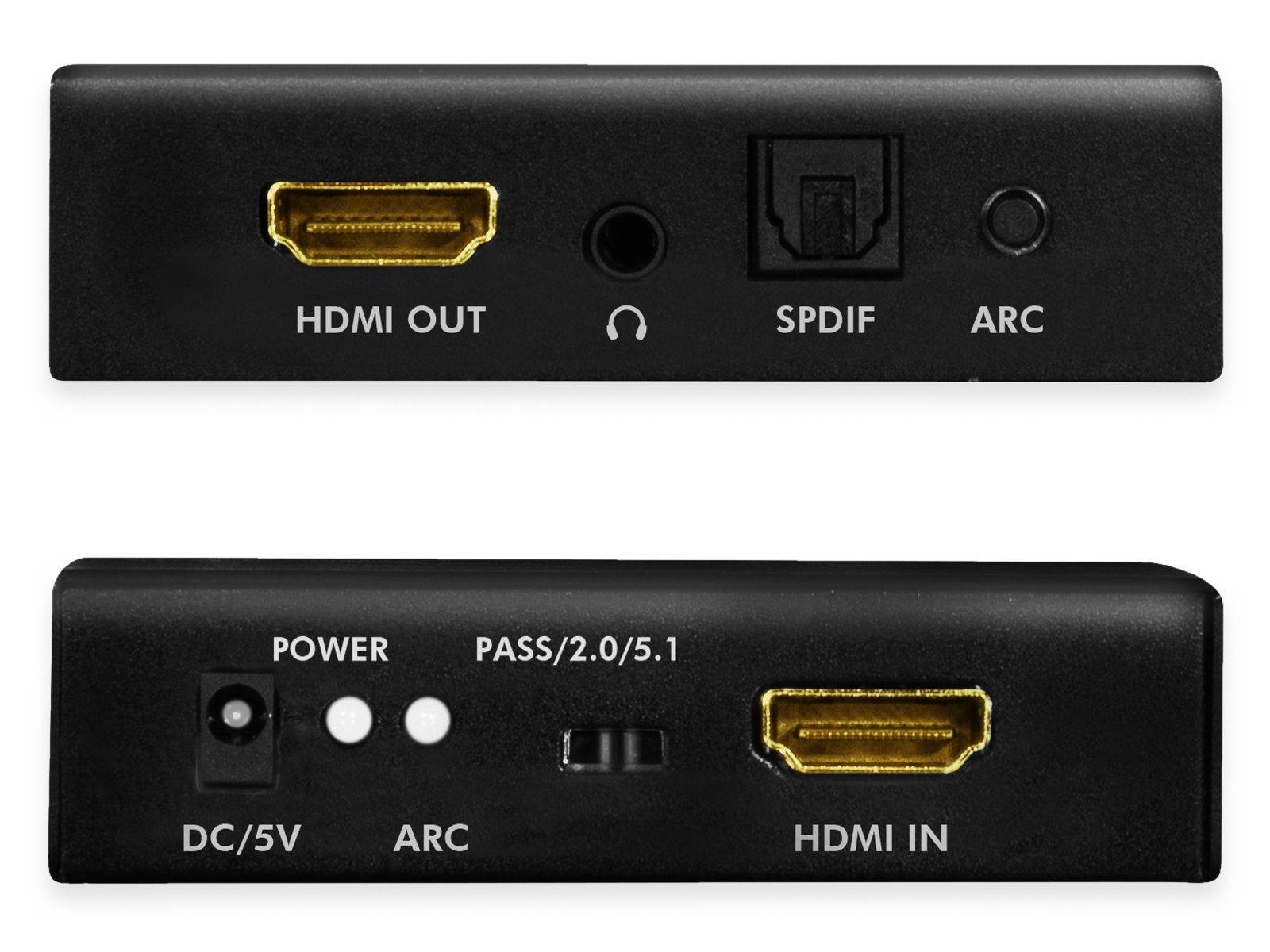 Symboolafbeelding voor LogiLink HDMI-audio-extractor, 2CH/5.1CH, SPDIF, 4K/60Hz, zwart.
