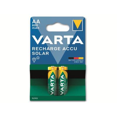 Varta RECH.AC.Solar AA800mAh BLI2 Oplaadbare AA batterij (penlite) NiMH 800 mAh 1.2 V 2 stuk(s)