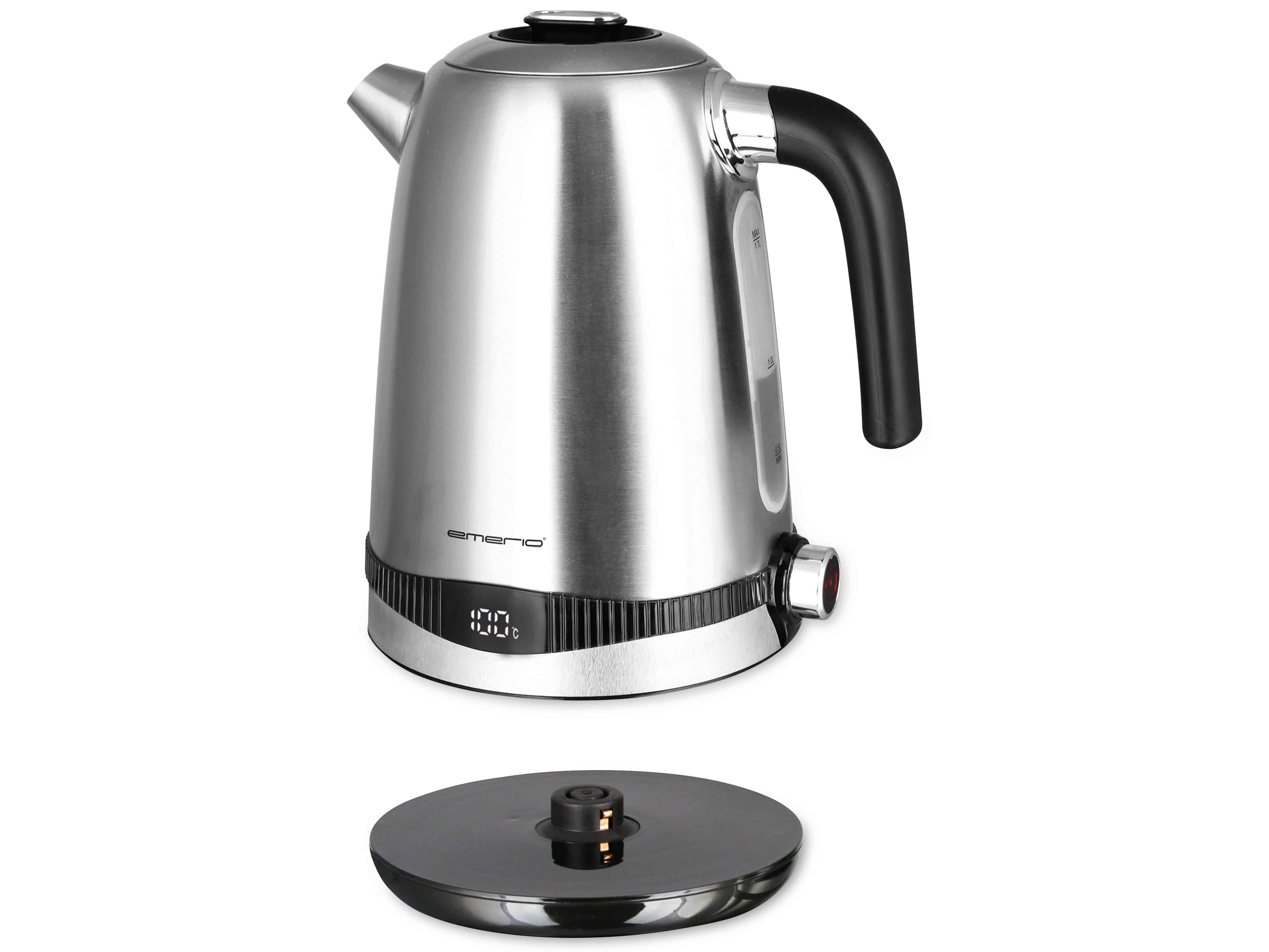 Symboolafbeelding voor EMERIO WK-124658.1 Waterkoker Snoerloos, BPA-vrij Aantal/Volume: 1.7 l Zilver, Zwart