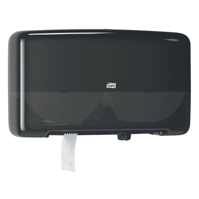 Toiletpapierdispenser Tork T2 Elevation jumbo klein duo zwart 555508-0