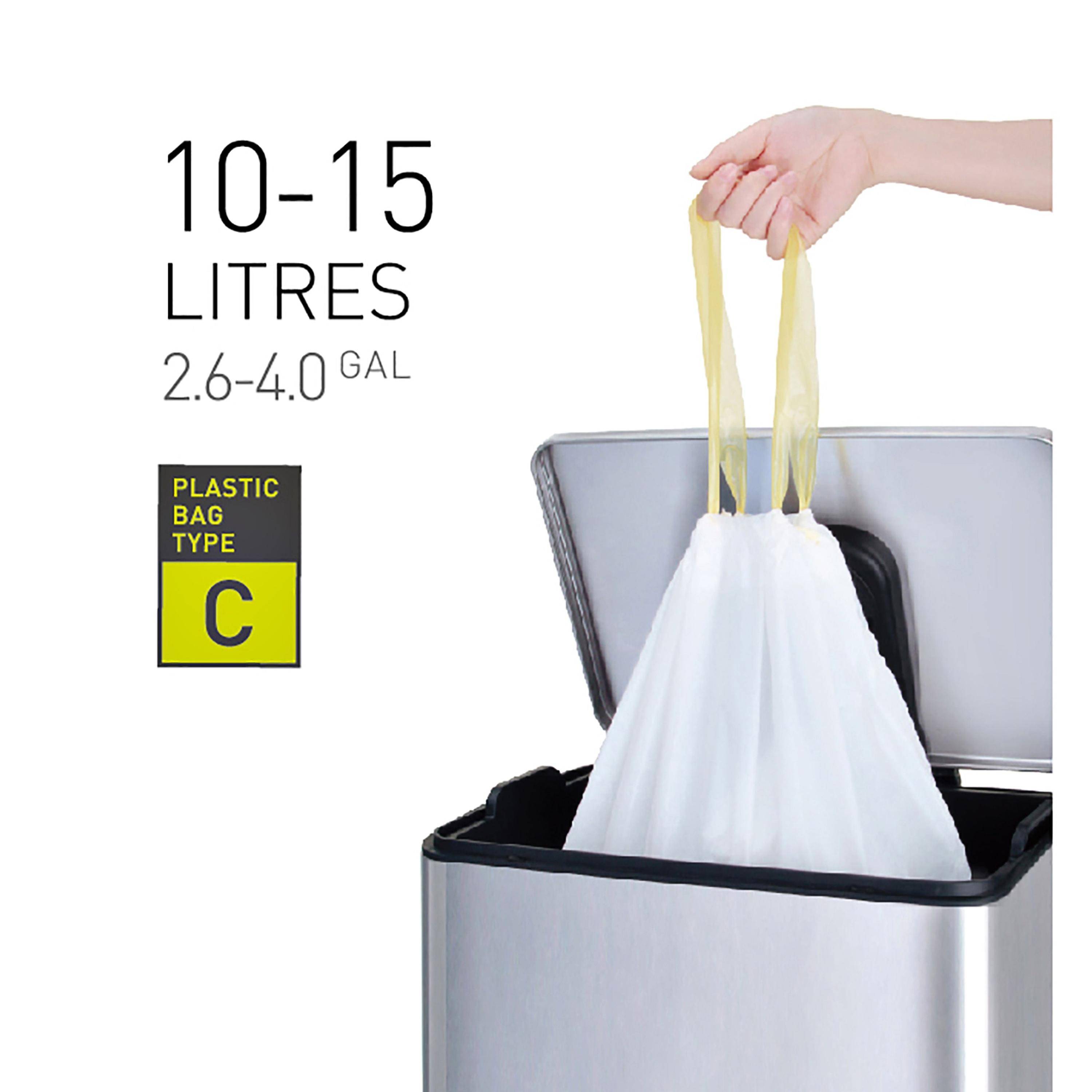 Afvalzak EKO MDPE type C met trekband 45x50cm 10-15L wit rol à 20 stuks-0