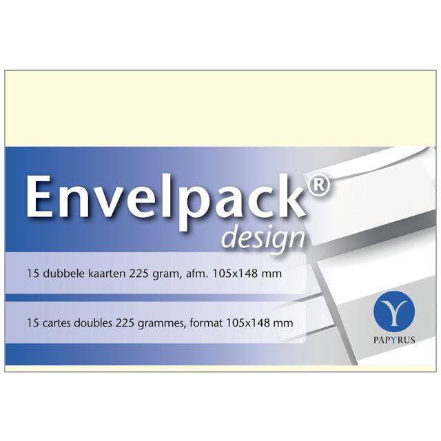Dubbele kaart Papyrus Envelpack Design A6 105x148mm ivoor 894450 15 stuks-0