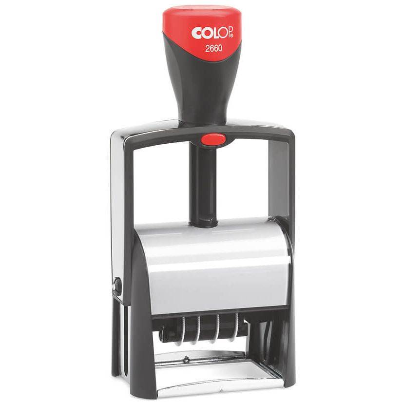 Woord-datumstempel Colop Heavy Duty 2660 Classic Line personaliseerbaar rood-0