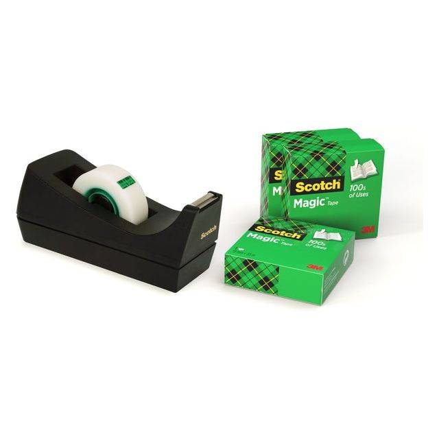 Scotch 3134375348508 Scotch - plakbandafroller zwart + 4 rollen-1