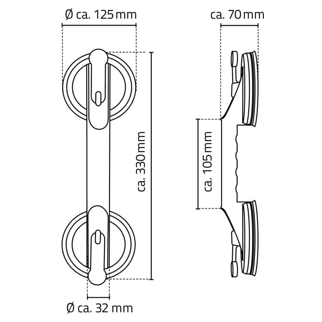 Ridder handgreep zuignappen 12 cm 100 kg a0150201 40069569514094006956951409-3