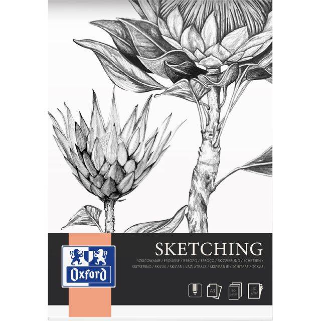 Tekenblok Oxford Sketching A3 50 vel 120 gram | 5 stuks-0