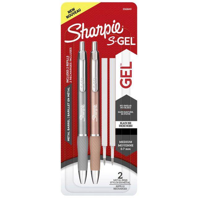 Gelschrijver Sharpie Metal 0,7mm blister zwart + 2 vullingen-3