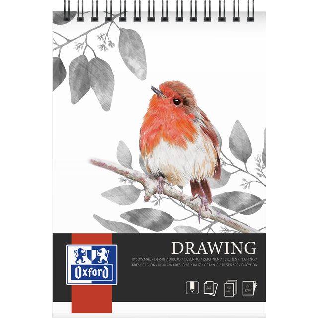 Tekenblok Oxford Drawing A4 50 vel 160 gram spiraal | 5 stuks-0